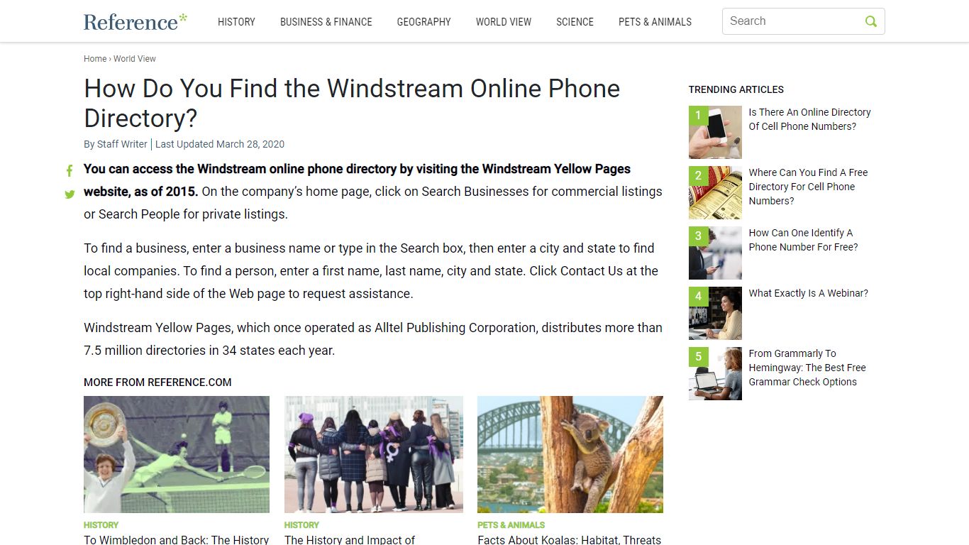 How Do You Find the Windstream Online Phone Directory? - Reference.com